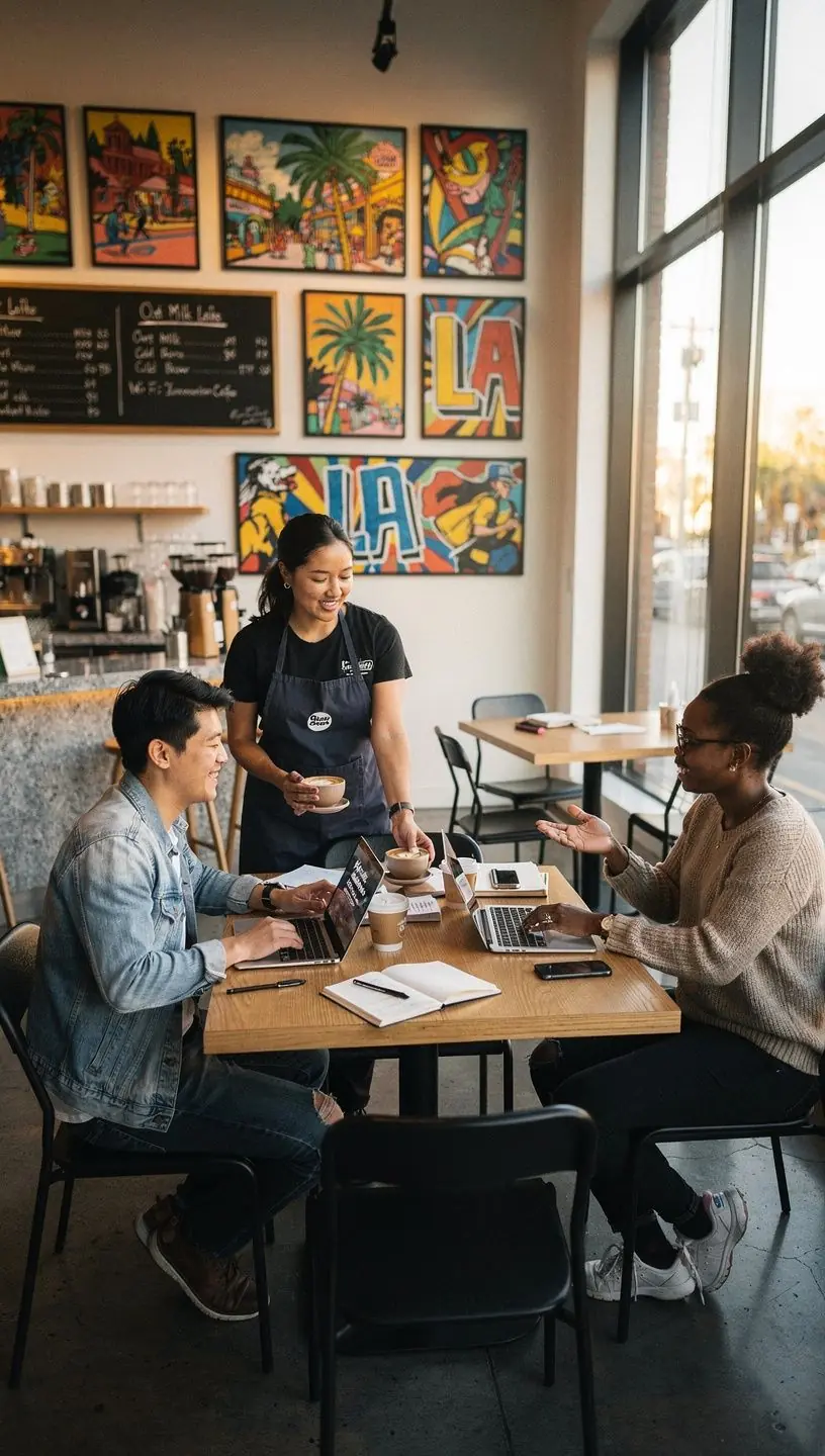 Community members using a mobile app to access local public transportation schedules.